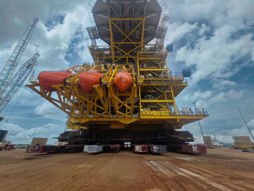 Transport and load out of a 6,400 ton module